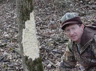 Picture of me by a tree with bark scaling.  Click for a better photo.