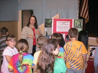 Author Terri Luneau talking to an elementary school class
